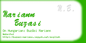 mariann buzasi business card